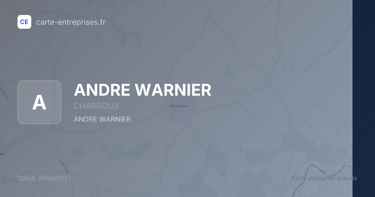 ANDRE WARNIER — 394899751 — fiche entreprise