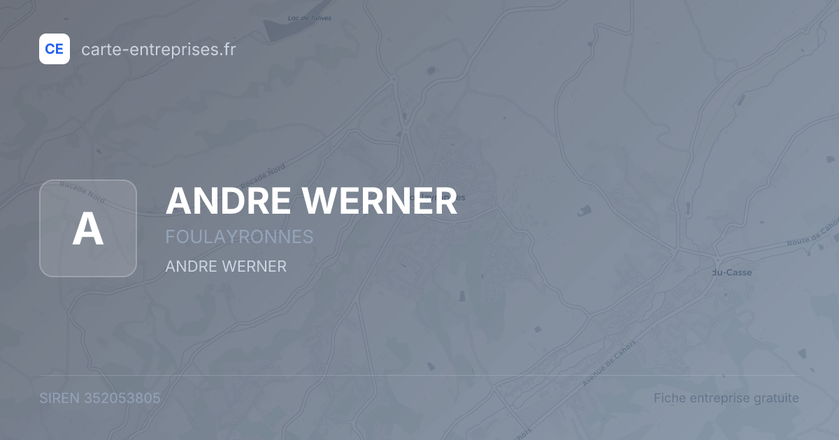 ANDRE WERNER — 352053805 — fiche entreprise