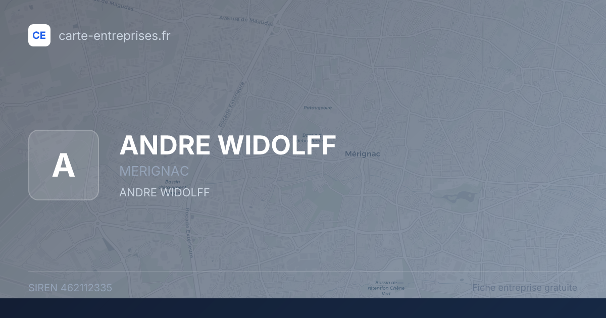 ANDRE WIDOLFF — 462112335 — fiche entreprise