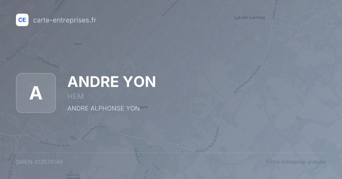 ANDRE YON — 413574146 — fiche entreprise