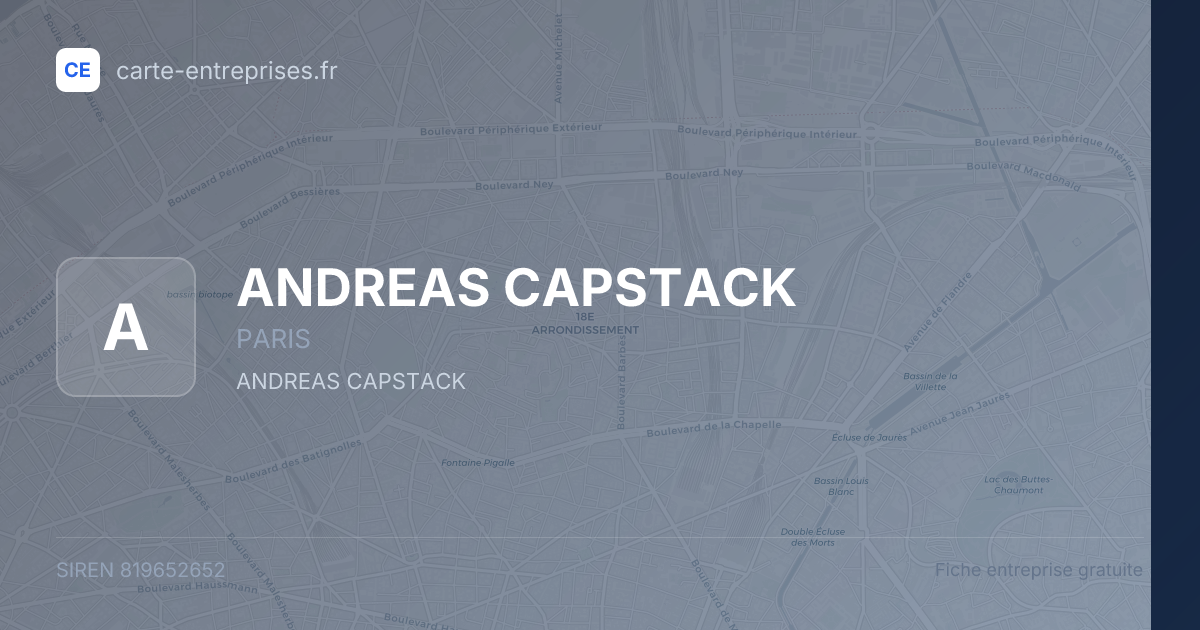 ANDREAS CAPSTACK — 819652652 — fiche entreprise