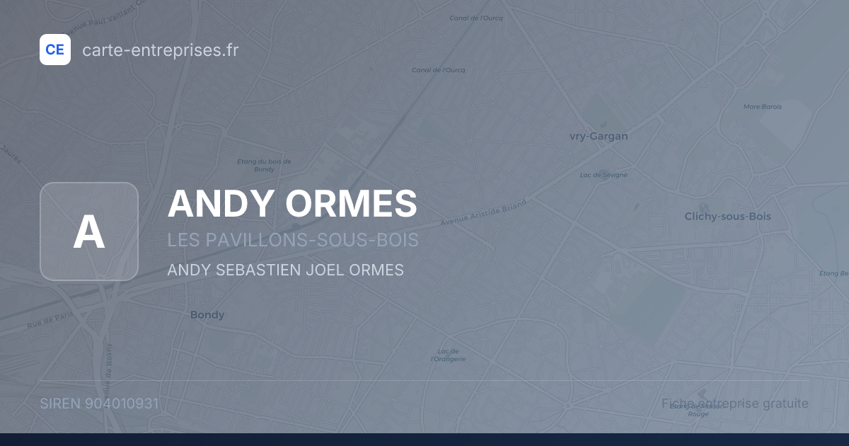 ANDY ORMES — 904010931 — fiche entreprise