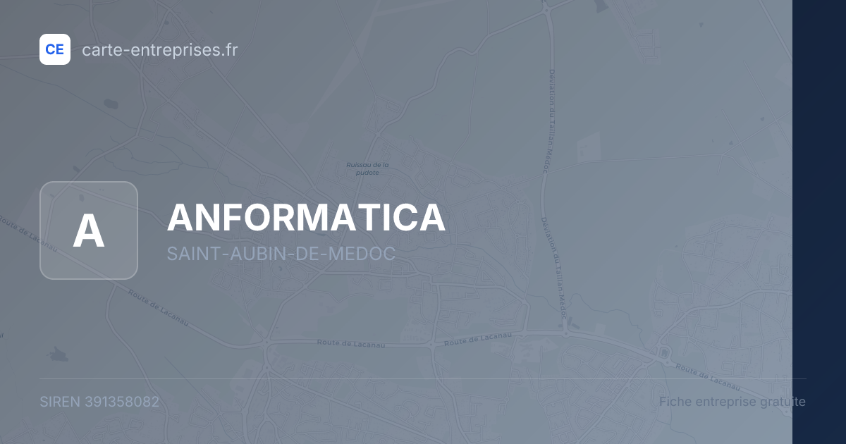 ANFORMATICA — 391358082 — fiche entreprise
