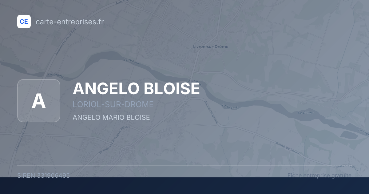 ANGELO BLOISE — 331906495 — fiche entreprise