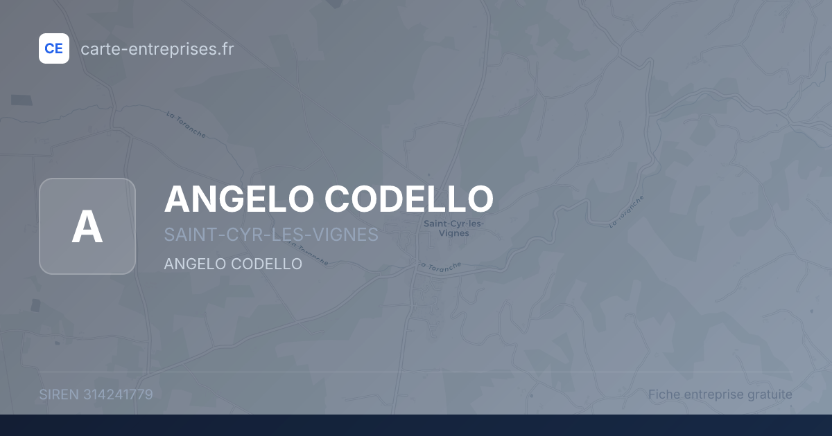 ANGELO CODELLO — 314241779 — fiche entreprise