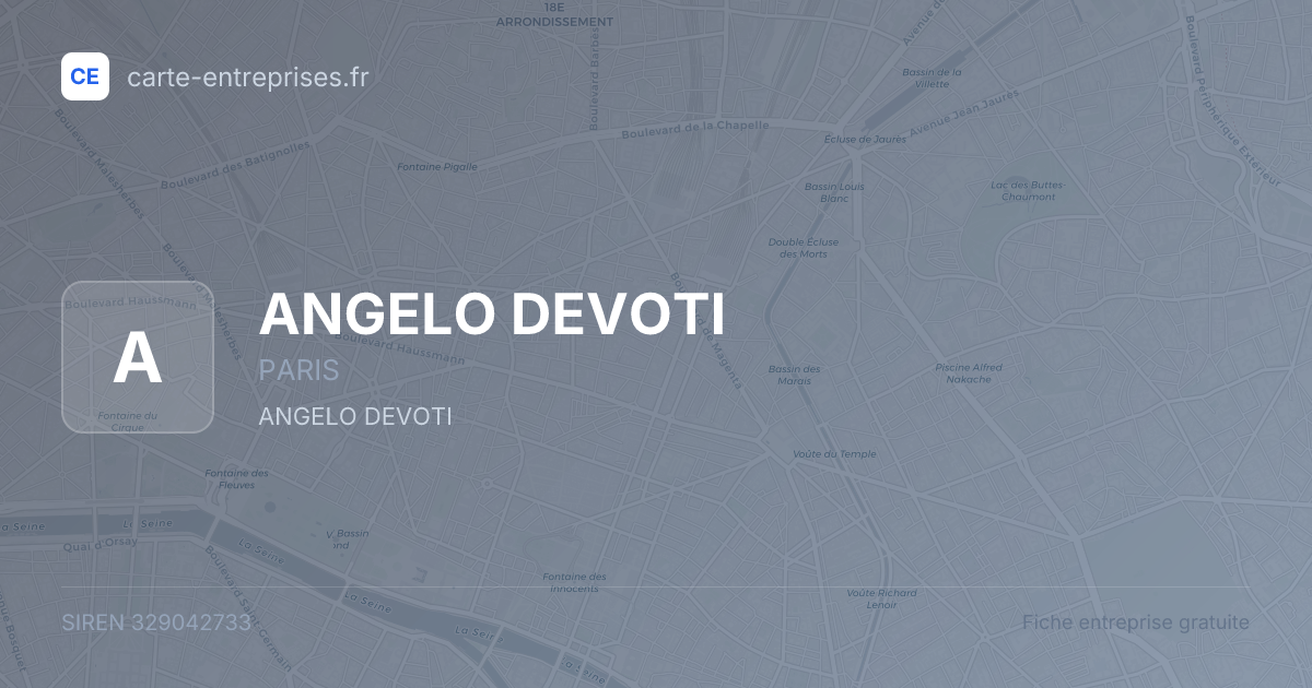 ANGELO DEVOTI — 329042733 — fiche entreprise