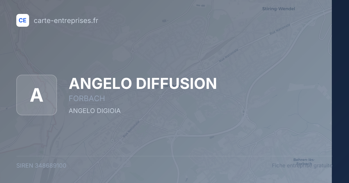 ANGELO DIFFUSION — 348689100 — fiche entreprise