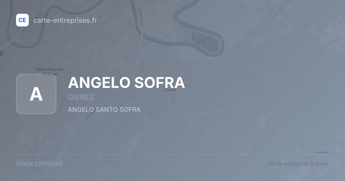 ANGELO SOFRA — 310115548 — fiche entreprise