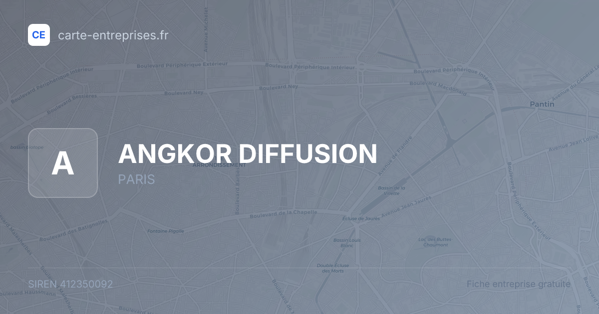ANGKOR DIFFUSION — 412350092 — fiche entreprise