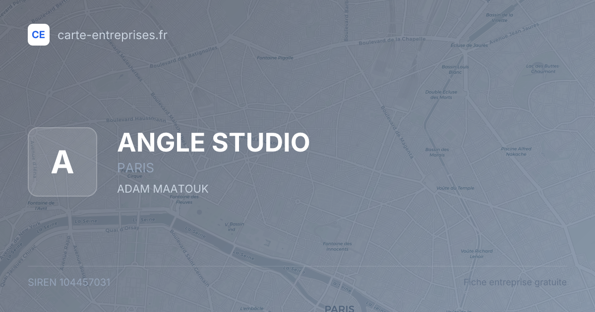 ANGLE STUDIO — 104457031 — fiche entreprise