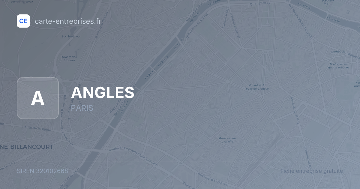 ANGLES — 320102668 — fiche entreprise