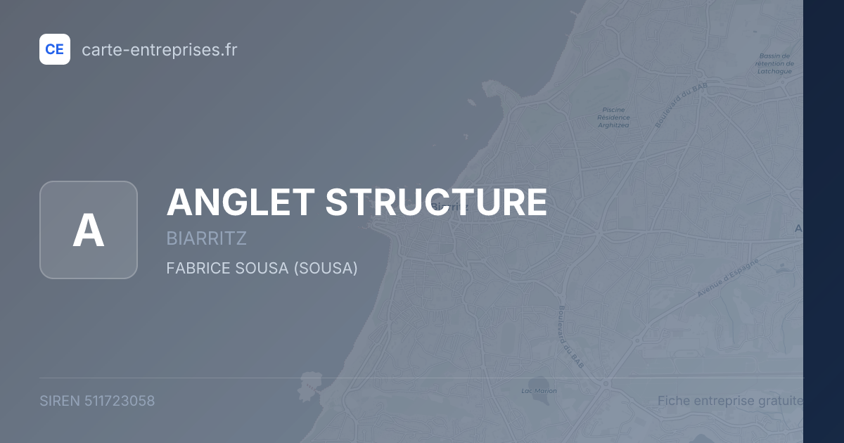 ANGLET STRUCTURE — 511723058 — fiche entreprise