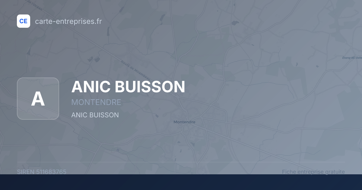 ANIC BUISSON — 511683765 — fiche entreprise