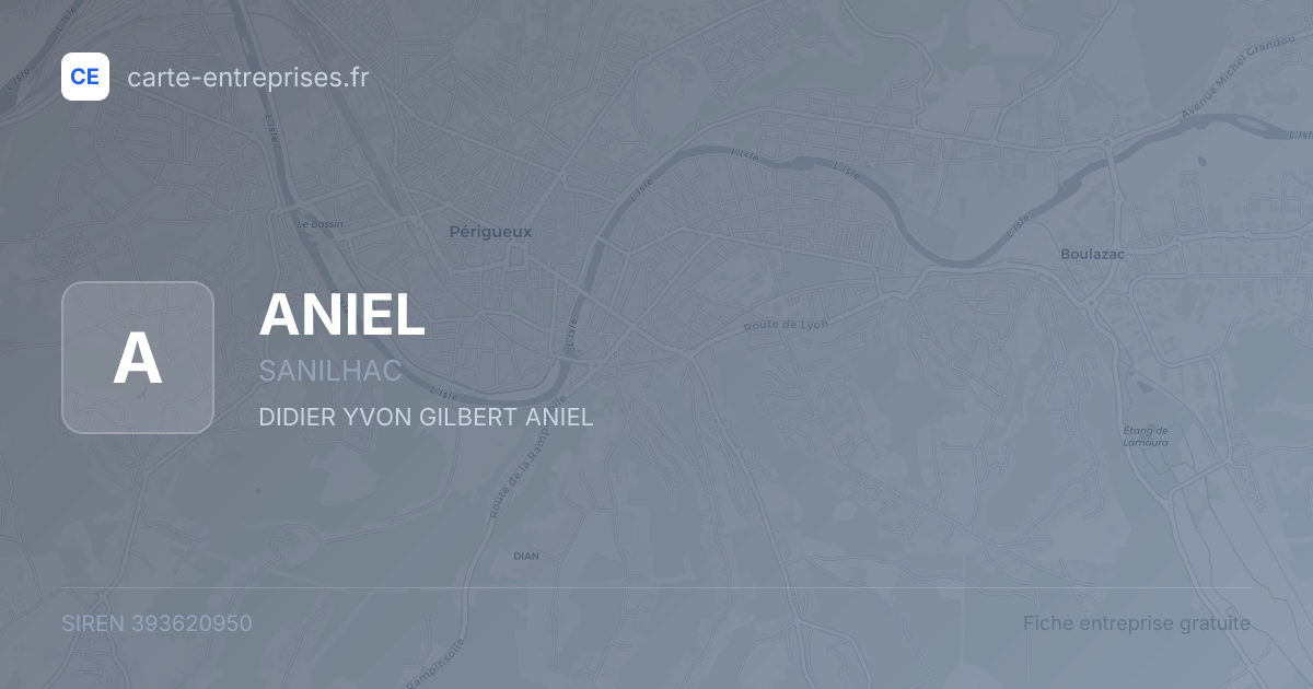 ANIEL — 393620950 — fiche entreprise