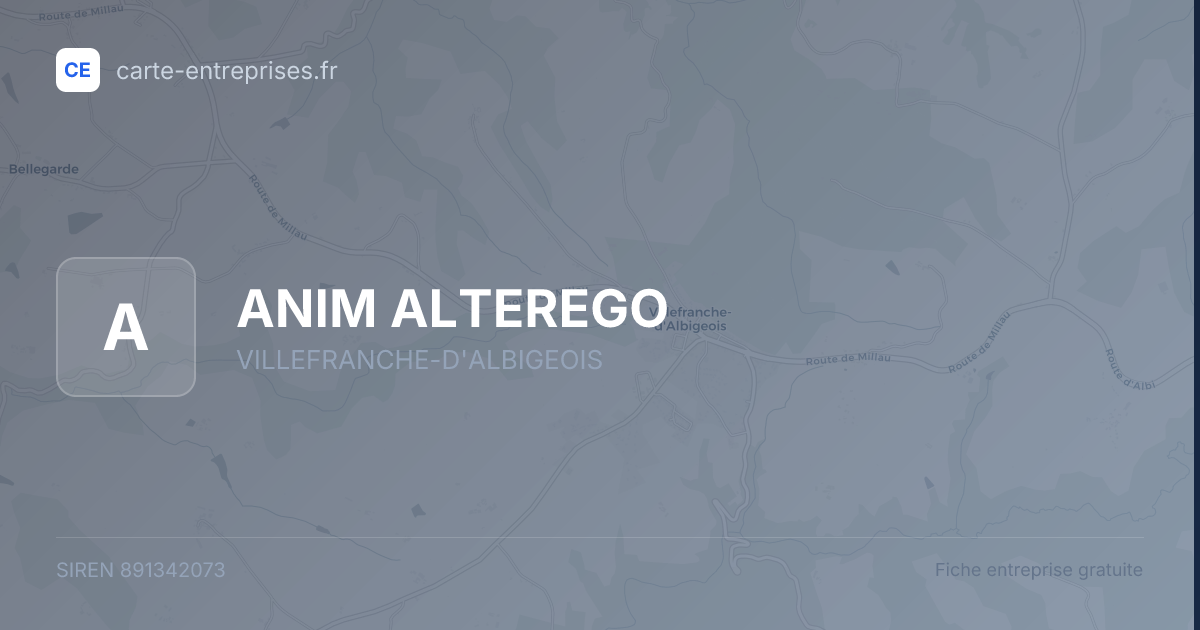 ANIM ALTEREGO — 891342073 — fiche entreprise