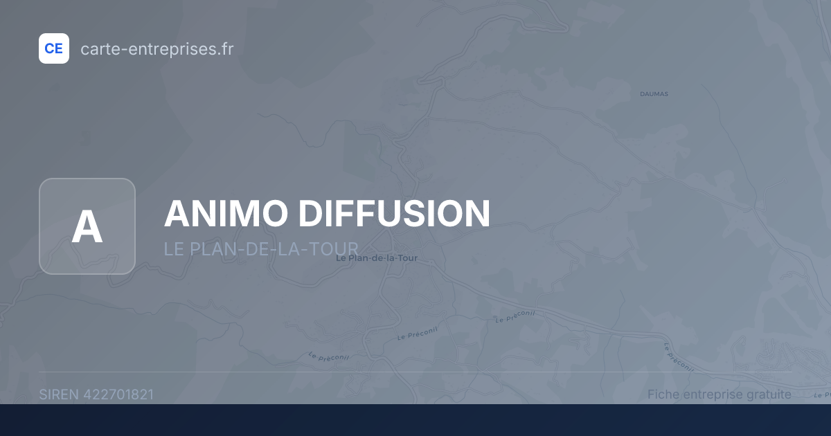 ANIMO DIFFUSION — 422701821 — fiche entreprise