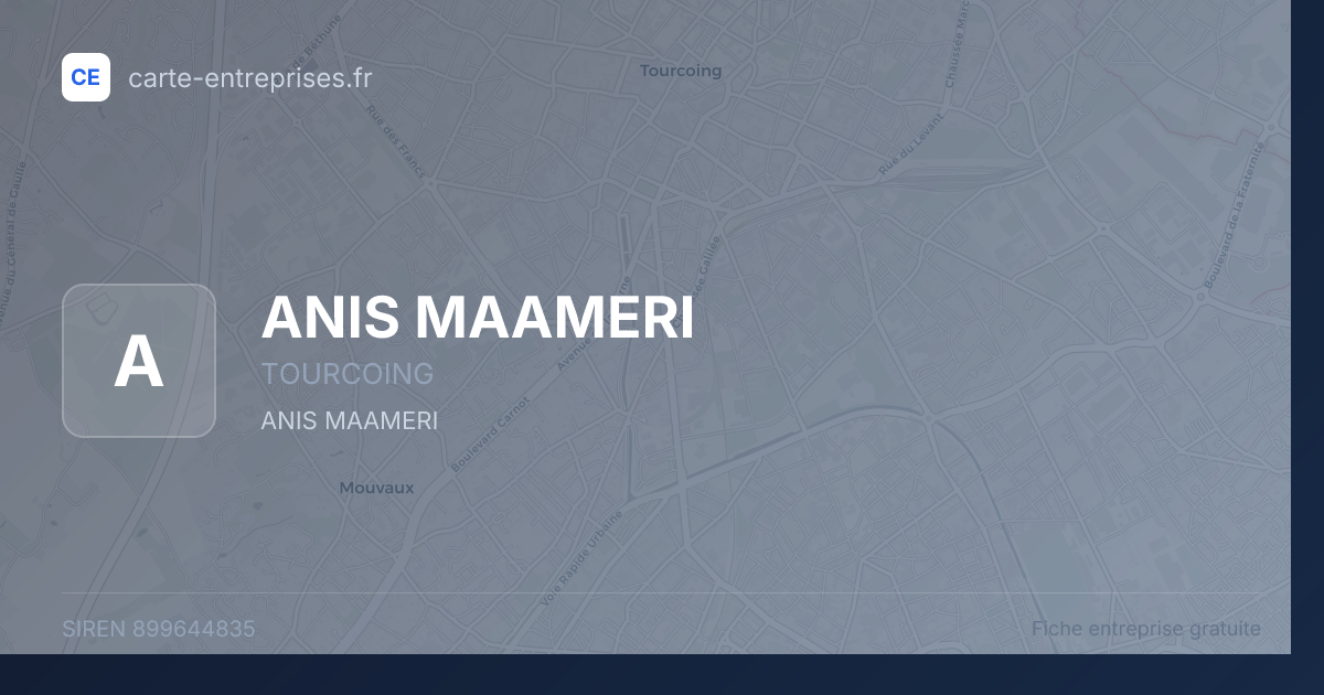 ANIS MAAMERI — 899644835 — fiche entreprise