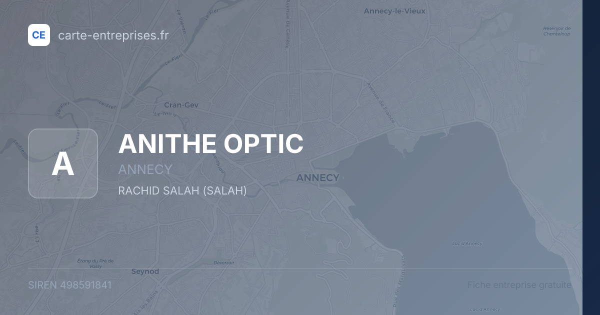 ANITHE OPTIC — 498591841 — fiche entreprise