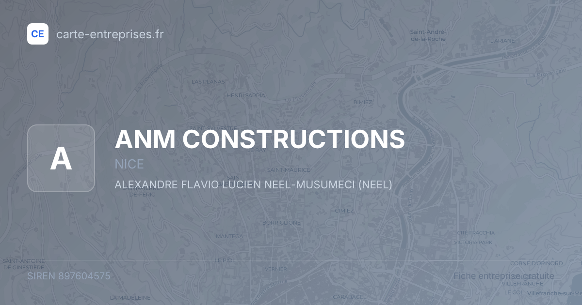 ANM CONSTRUCTIONS — 897604575 — fiche entreprise