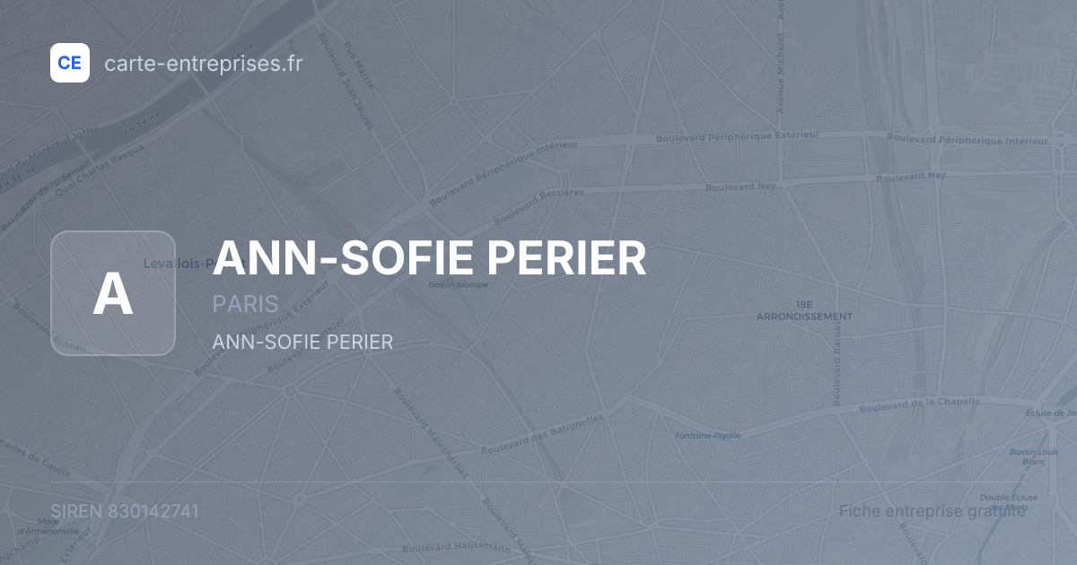 ANN-SOFIE PERIER — 830142741 — fiche entreprise