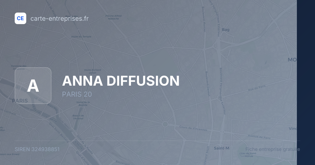ANNA DIFFUSION — 324938851 — fiche entreprise
