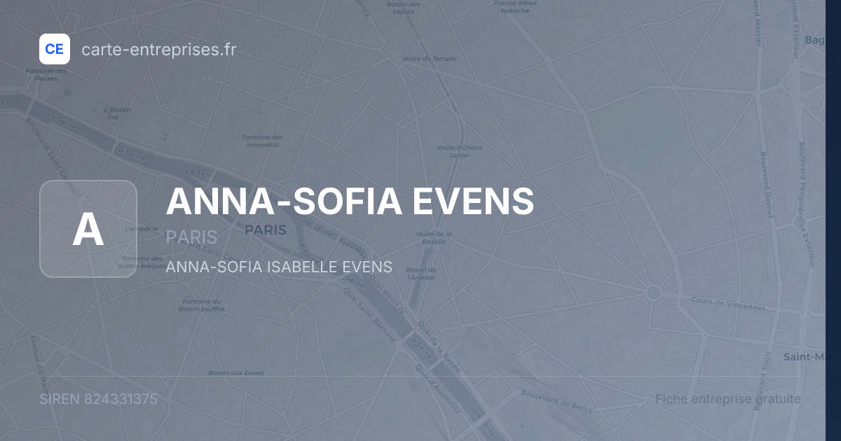 ANNA-SOFIA EVENS — 824331375 — fiche entreprise