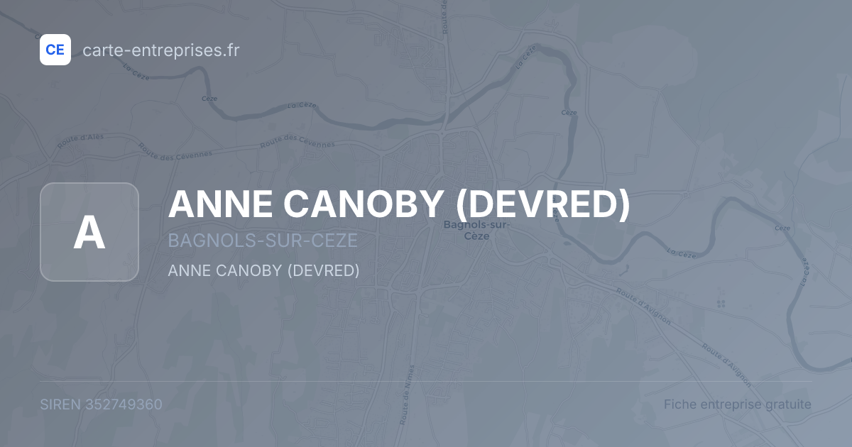 ANNE CANOBY (DEVRED) — 352749360 — fiche entreprise