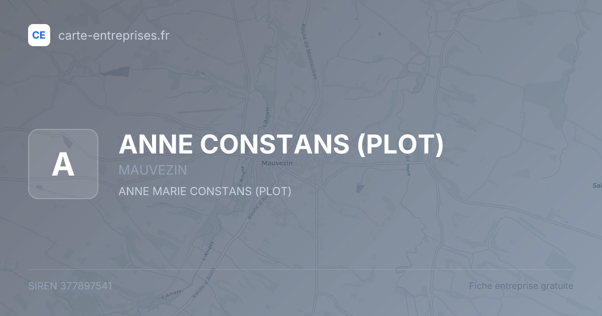 ANNE CONSTANS (PLOT) — 377897541 — fiche entreprise