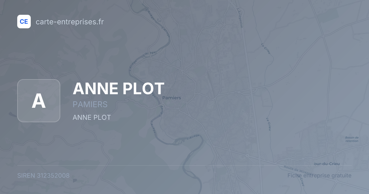 ANNE PLOT — 312352008 — fiche entreprise
