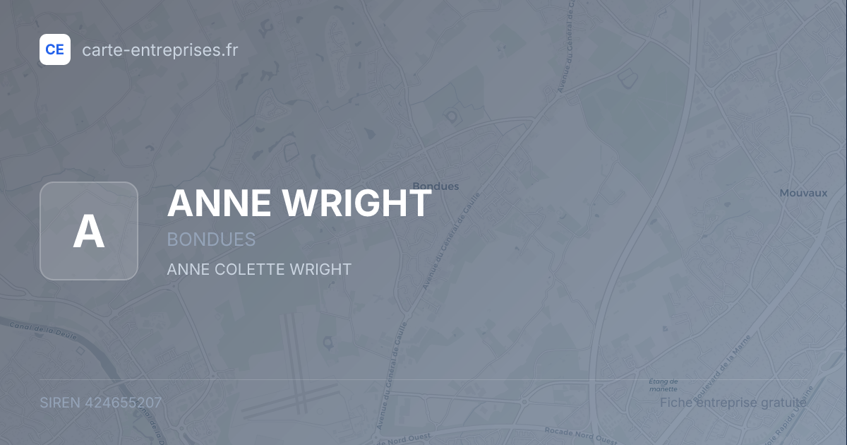 ANNE WRIGHT — 424655207 — fiche entreprise