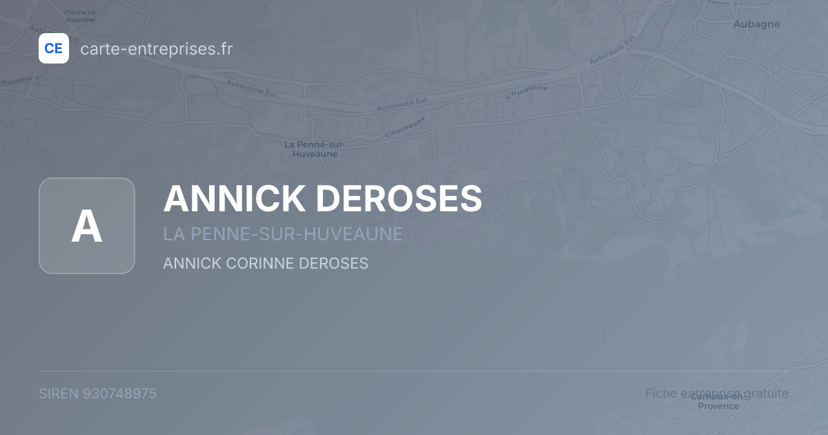 ANNICK DEROSES — 930748975 — fiche entreprise
