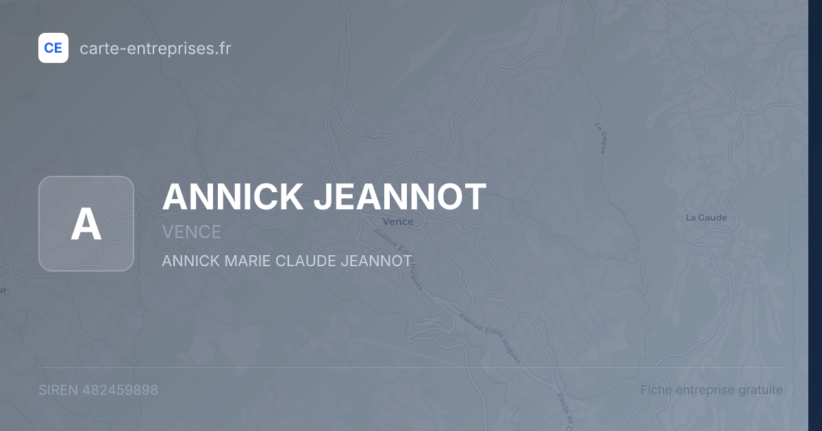 ANNICK JEANNOT — 482459898 — fiche entreprise