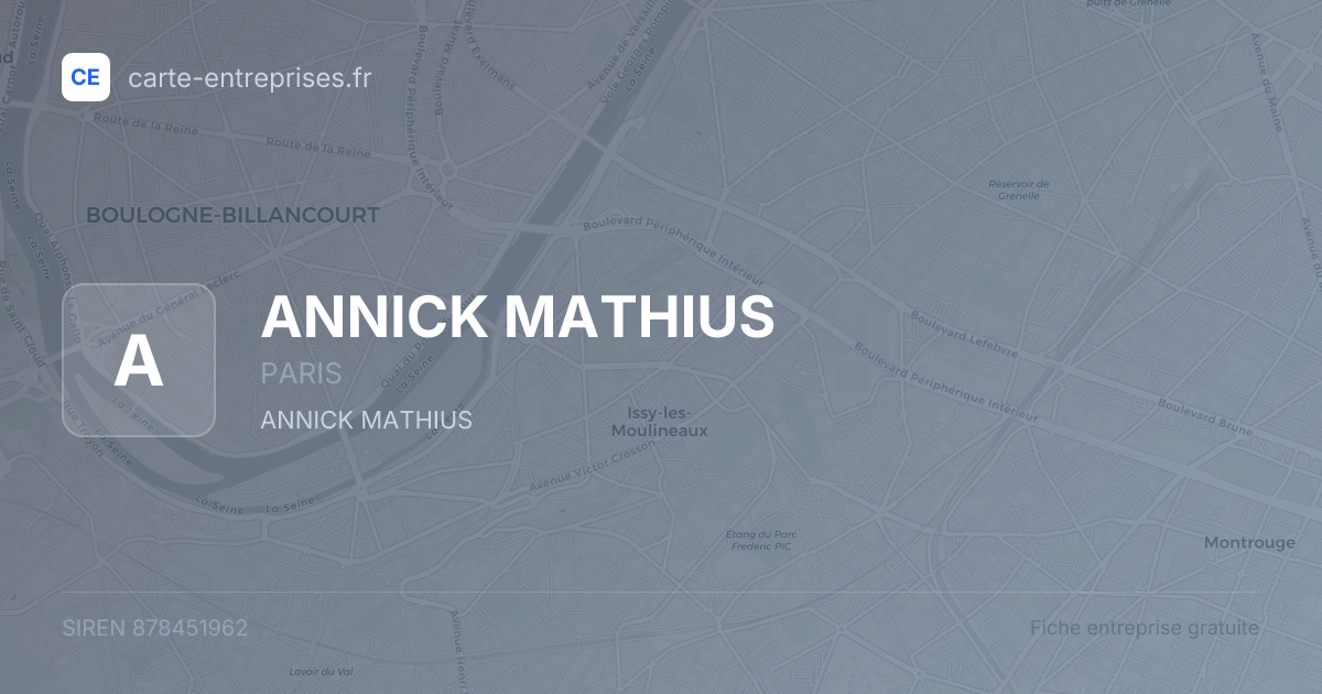 ANNICK MATHIUS — 878451962 — fiche entreprise