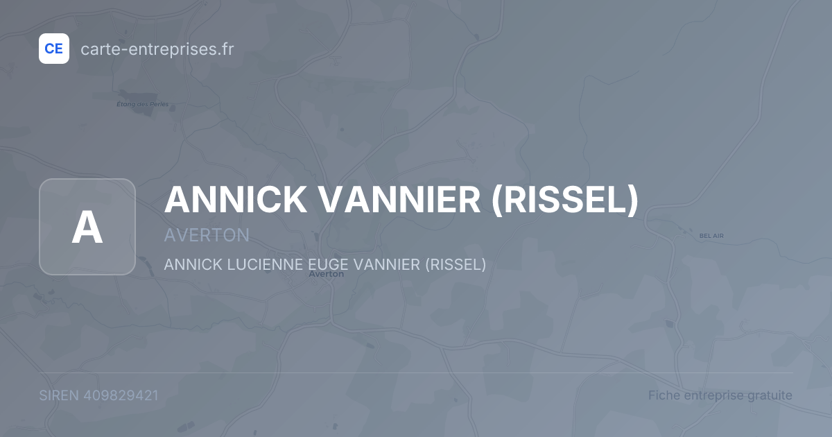 ANNICK VANNIER (RISSEL) — 409829421 — fiche entreprise