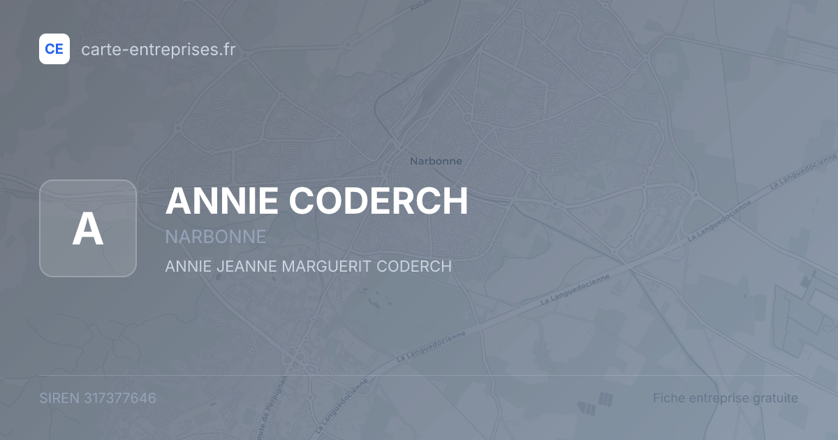 ANNIE CODERCH — 317377646 — fiche entreprise