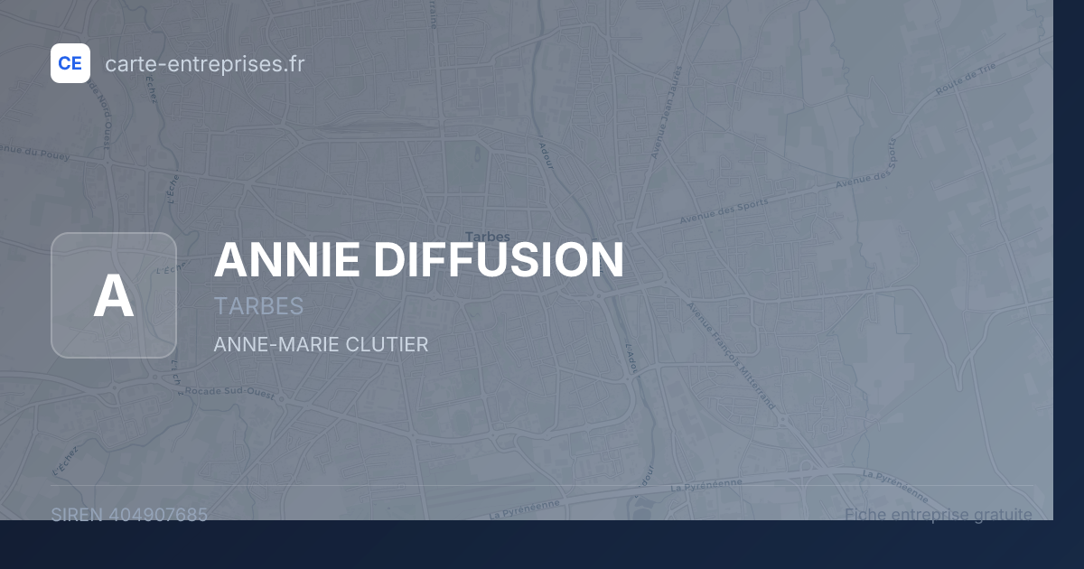 ANNIE DIFFUSION — 404907685 — fiche entreprise
