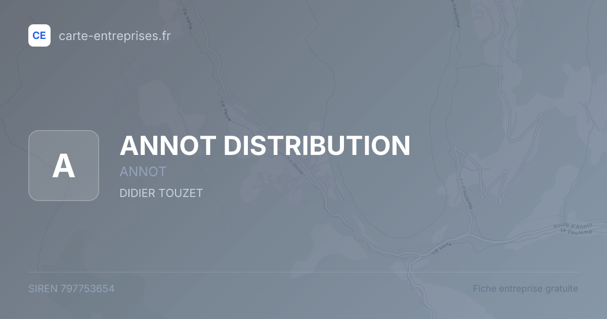 ANNOT DISTRIBUTION — 797753654 — fiche entreprise
