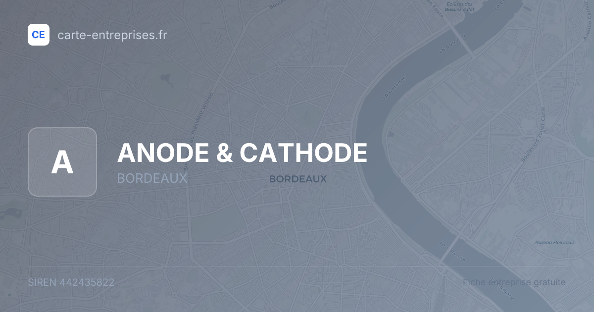 ANODE & CATHODE — 442435822 — fiche entreprise