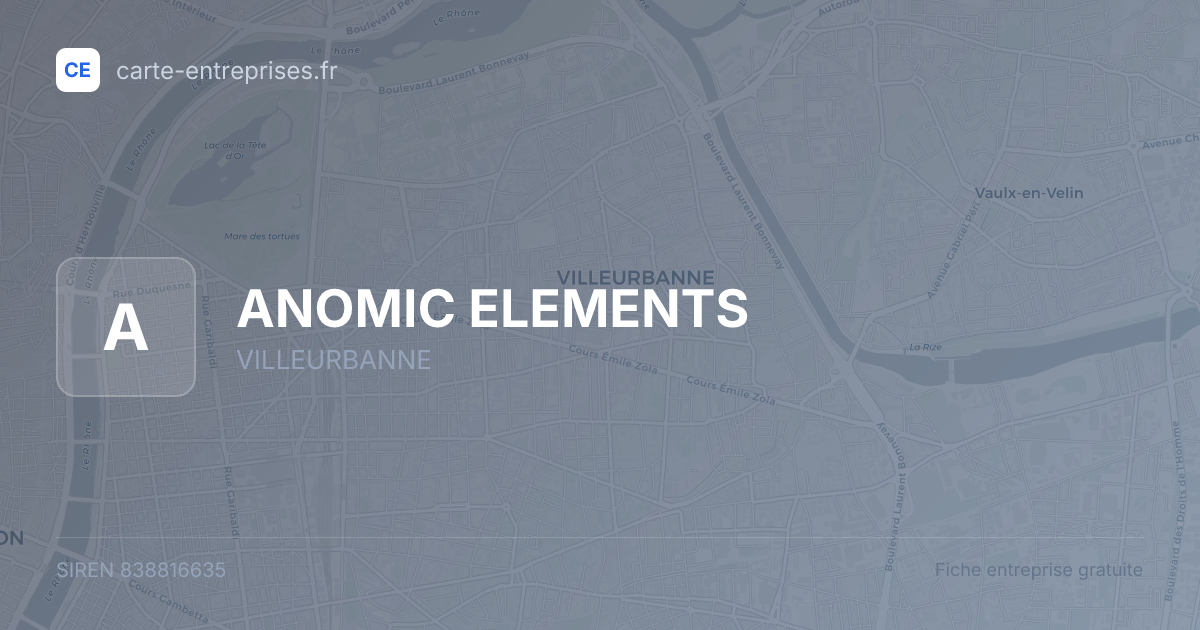 ANOMIC ELEMENTS — 838816635 — fiche entreprise