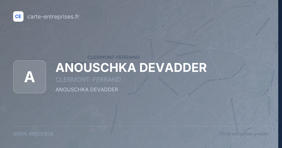 ANOUSCHKA DEVADDER — 480231836 — fiche entreprise