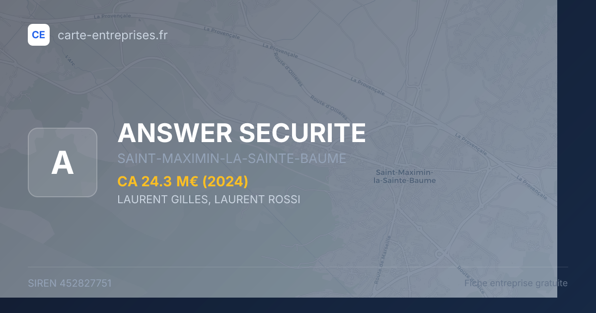 ANSWER SECURITE — 452827751 — fiche entreprise