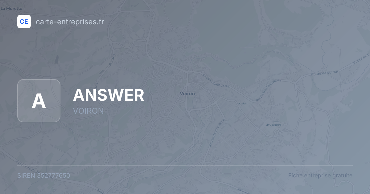 ANSWER — 352777650 — fiche entreprise