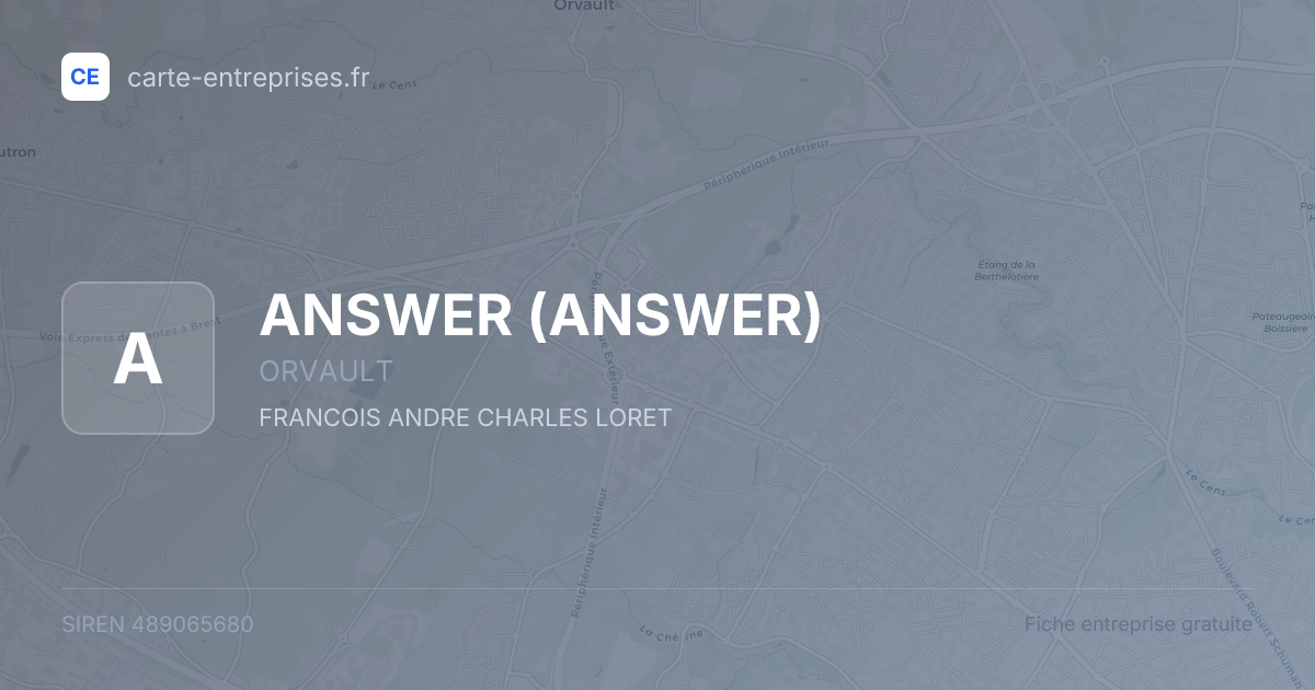 ANSWER — 489065680 — fiche entreprise