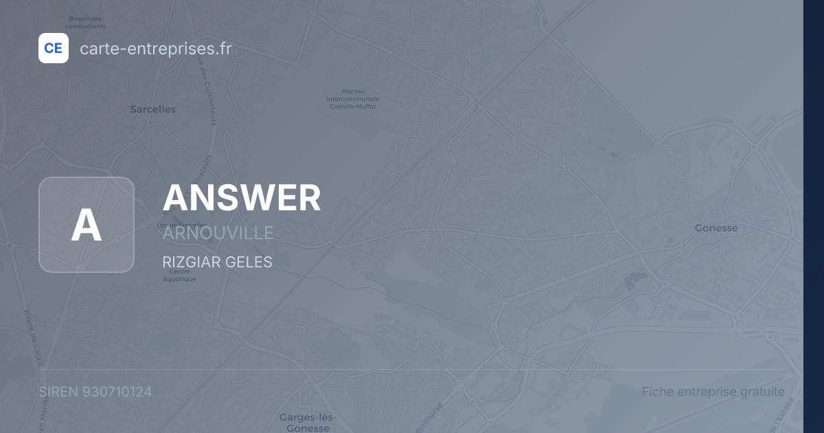 ANSWER — 930710124 — fiche entreprise