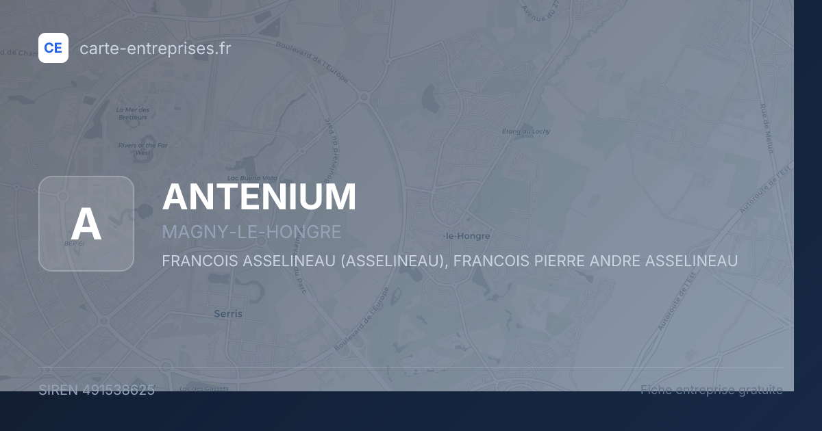 ANTENIUM — 491538625 — fiche entreprise