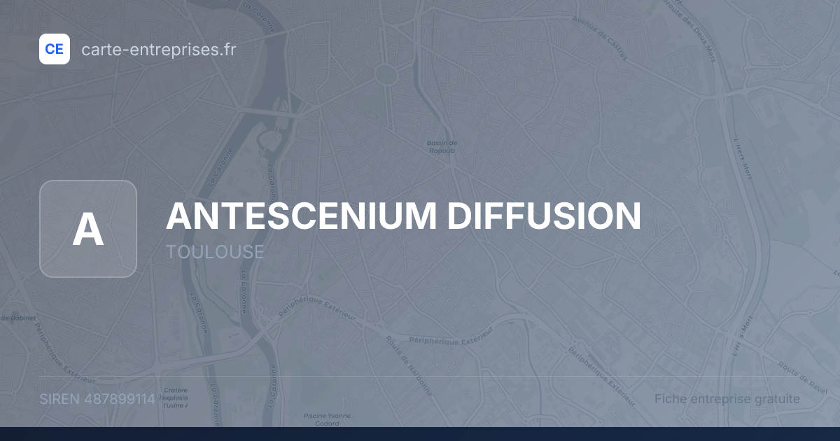 ANTESCENIUM DIFFUSION — 487899114 — fiche entreprise