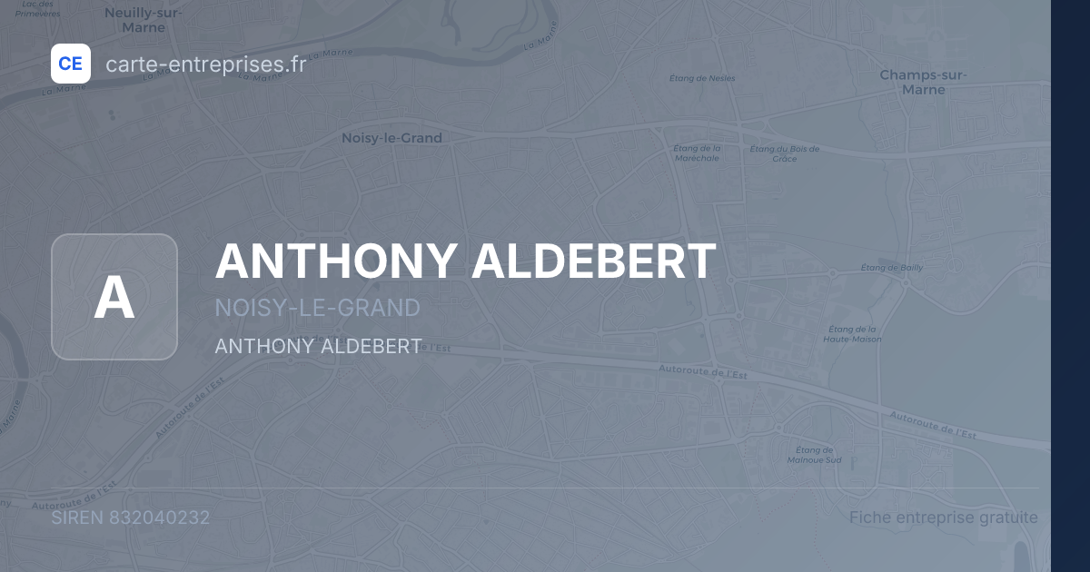 ANTHONY ALDEBERT — 832040232 — fiche entreprise