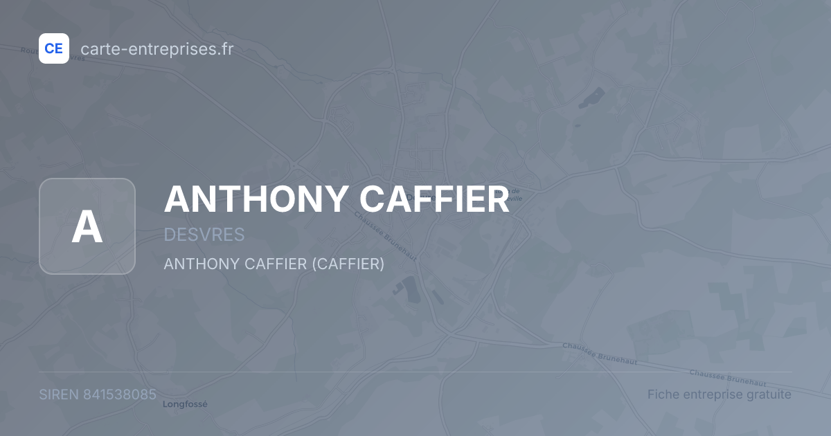 ANTHONY CAFFIER — 841538085 — fiche entreprise
