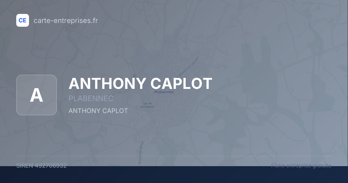 ANTHONY CAPLOT — 492706932 — fiche entreprise