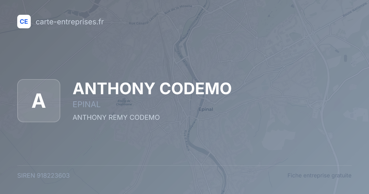 ANTHONY CODEMO — 918223603 — fiche entreprise